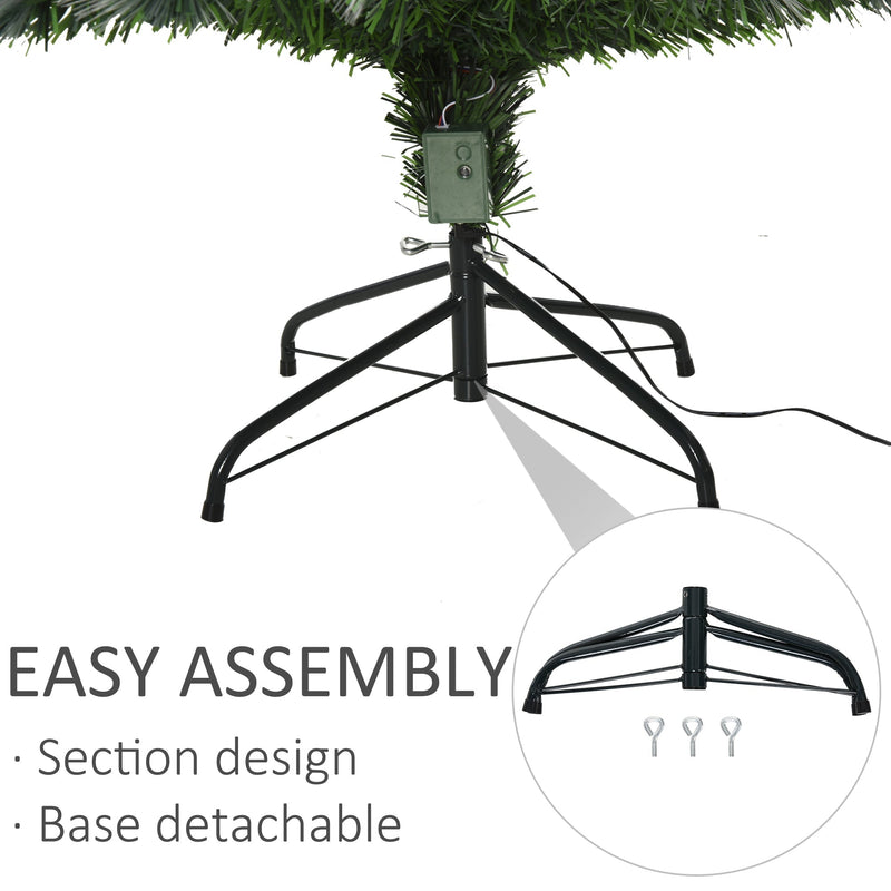 Close-up of the black metal base and tree trunk with the easy assembly section design and detachable base