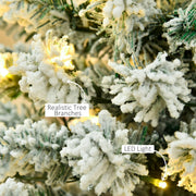 Close-up of LED lights and realistic branches on the 6ft snow flocked tree