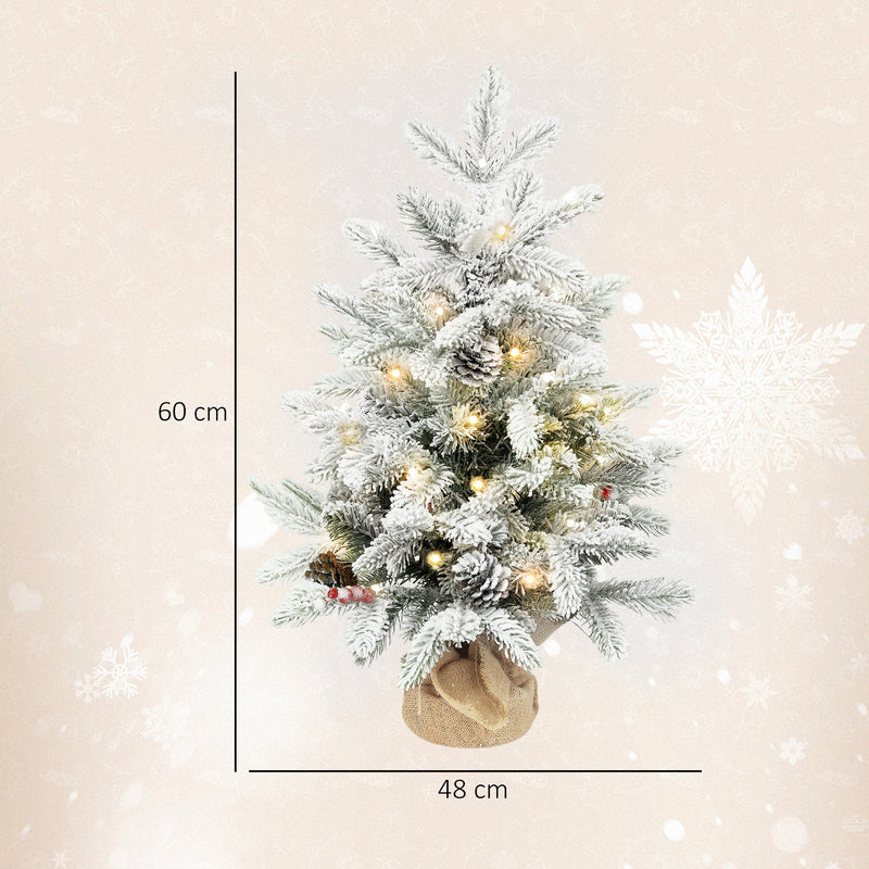 Dimensions diagram showing the mini tree at 60 cm high and 48 cm wide