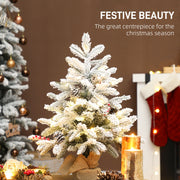 Festive Beauty scene with a glowing flocked mini tree beside a fireplace