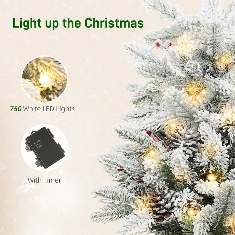 Feature graphic of lit flocked branches with a battery box and timer