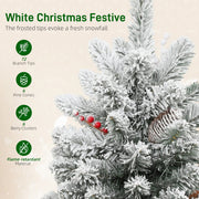 Feature graphic for frosted branches showing 72 tips, 6 pine cones, 6 berry clusters and flame-retardant material
