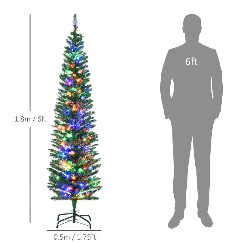 Dimensions diagram showing the tree at 1.8 m (6ft) tall with a 0.5 m wide base beside a 6ft figure