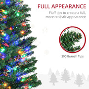 Close-up of lit branches with a callout for 390 branch tips