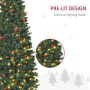 Pre-lit design panel with a close-up of LED lights and red berries on the 6ft tree