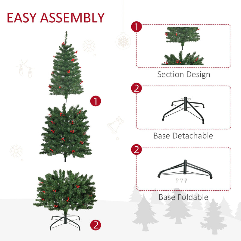 6ft tree in three sections with detachable and foldable base