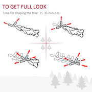 Diagram showing how to shape the branches of the 7ft tree, 25-35 minutes