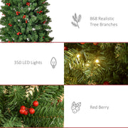 Panel showing 868 branches, 350 LED lights and red berries on the 7ft tree