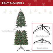 5ft tree built in two sections with detachable and foldable metal base