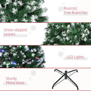 Panel showing realistic tree branches, snow-dipped leaves, LED lights and a sturdy metal base