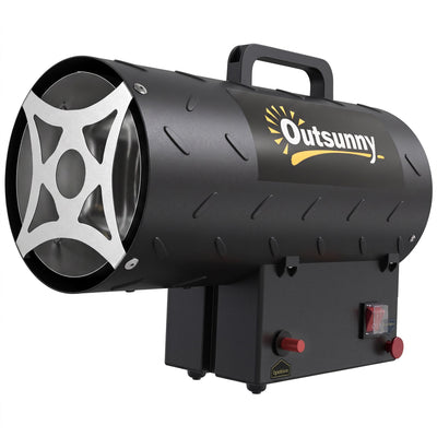 Outsunny 15kW industrial propane space heater, angled studio view
