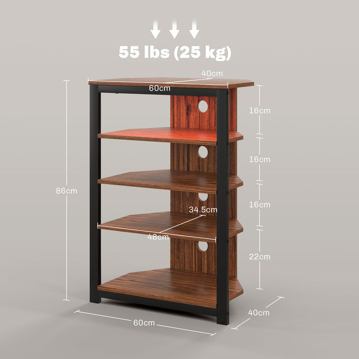 4 Tier Corner TV Stand with LED Lights and Storage for TVs up to 29 Inch, Grey