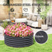 Galvanised Raised Garden Bed with Safety Edging and Gloves Dark Grey 120x120x43cm by Outsunny