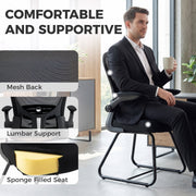 Desk Chair with Flip Up Arms for Easy Under Desk Storage Black Homcom