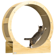 Large Cat Exercise Wheel With Brake And Scratching Pads For Indoor Play Oak Tone