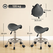 Ergonomic Saddle Chair for Healthy Posture in Home Office or Salon Grey AOSOM