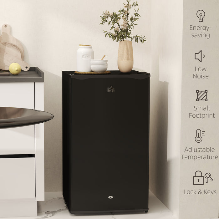 Black 91L Freestanding Under Counter Fridge with Lock by HOMCOM