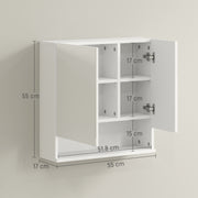 White Wall Mounted Bathroom Cabinet with Shelves for Storage and Organisation