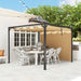 3 x 3m Aluminium Pergola with Retractable Roof and Wall Khaki by Outsunny