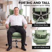 Big and tall office chair supporting a 190 cm user with a solid steel base