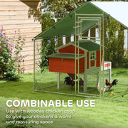 Walk in Chicken Run with Cover Feeding Door Feeder and Perch for 6 8 Poultry by PawHut