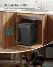Songmics pull-out kitchen bin hidden inside a cabinet to contain odours and save space
