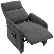 HOMCOM push back manual recliner armchair in dark grey with an integrated footrest reclined