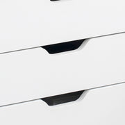 Mobile 7 Drawer Office Filing Cabinet With Smooth Rolling Wheels For Storage, White