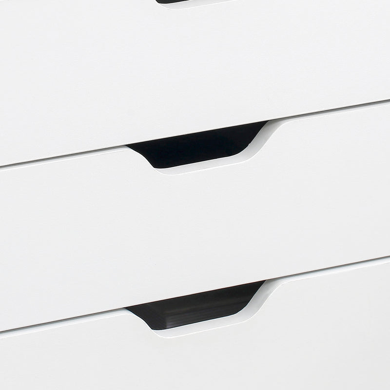 Mobile 7 Drawer Office Filing Cabinet With Smooth Rolling Wheels For Storage, White