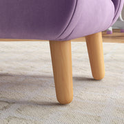 Kids Velvet Armchair with Wooden Frame and Cloud Design for Toddlers Ages 1 to 3, Purple