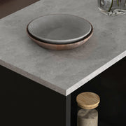 Bar Table with Storage Shelves and Wine Rack for Small Kitchens Grey Marble Black Homcom