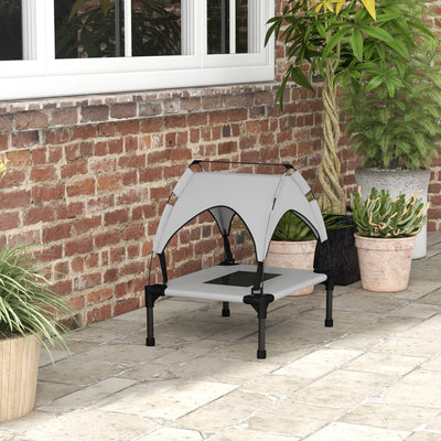 Cooling Raised Pet Bed with Breathable Mesh Ideal for Small Dogs and Puppies Light Grey