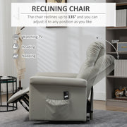 Electric Recliner Armchair with Remote and Footrest for Elderly Comfort and Support Grey