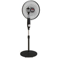 Pedestal Fan with Remote Control for Adjustable Cooling in Home or Office Black AOSOM