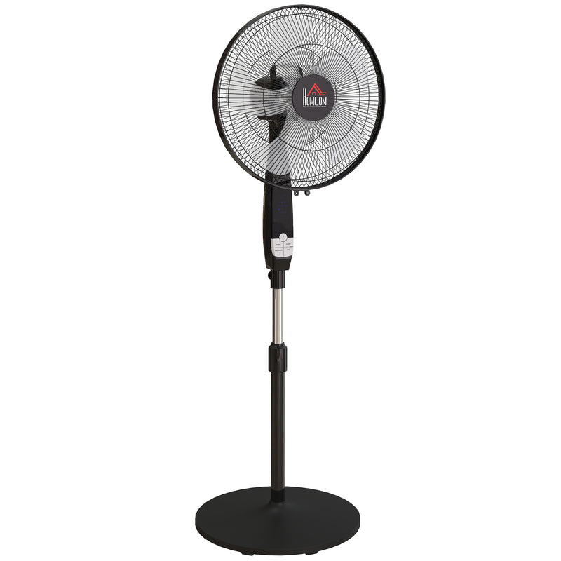 Pedestal Fan with Remote Control for Adjustable Cooling in Home or Office Black AOSOM