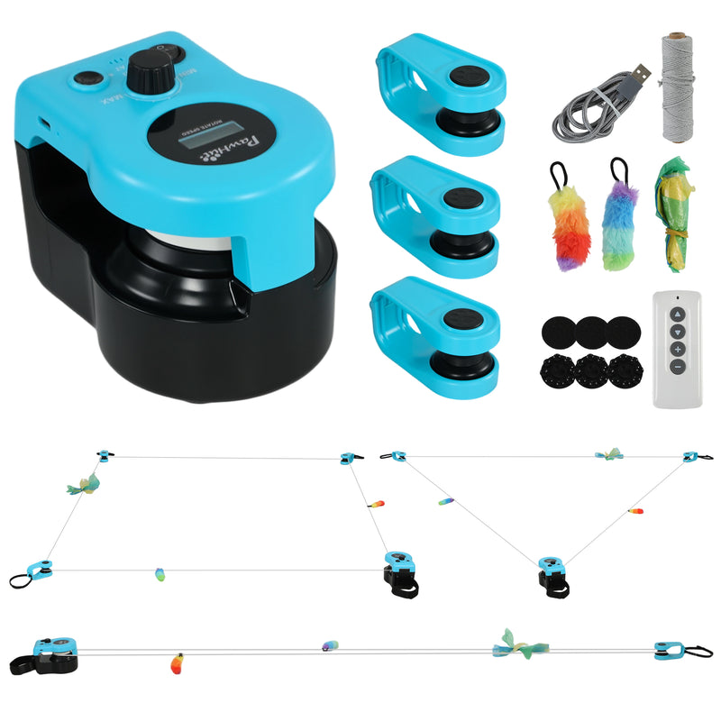 Automatic Cat Toy With Adjustable Track For Indoor Play And Furniture Protection Black Pawhut