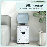 20L Metal Kitchen Pedal Bin With Modern Boxy Design by HOMCOM