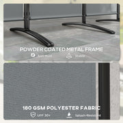 6 Panel Folding Garden Privacy Screen Freestanding Room Divider for Outdoor Use Dark Grey AOSOM