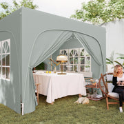 Light Grey 3 x 3m Pop Up Gazebo Shelter with Sides UPF50+ by Outsunny