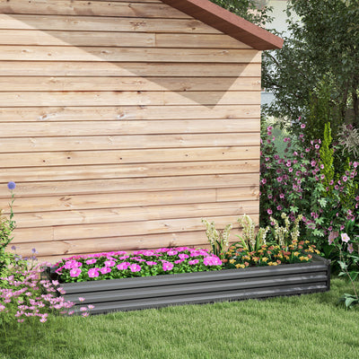Galvanised Steel Raised Garden Bed 60 x 240cm With Open Bottom For Easy Drainage