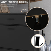 Slim Shoe Storage Cabinet for 12 Pairs with Three Drawers Ideal for Hallways Black