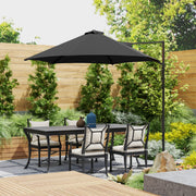 Black 2.5M Cantilever Garden Parasol with 360Â° Rotation and Cross Base by Outsunny