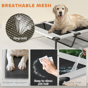 Portable Elevated Dog Bed with Canopy Large Cooling Pet Cot for Outdoors 106 x 76 x 94 cm