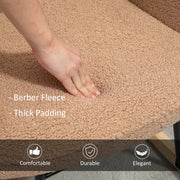 Wingback Rocking Chair Light Brown Soft Fleece for Relaxing Comfort by HOMCOM