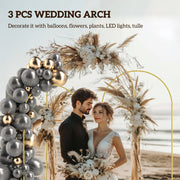 Gold Metal Wedding Arch Frame Set Balloon Backdrop Stand for Parties and Events by Outsunny
