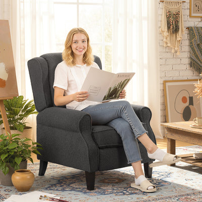 Recliner Armchair with 132 Degree Backrest and Extended Footrest for Home Comfort Dark Grey
