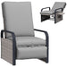 Light Grey Rattan Recliner Garden Chair With Cushion Tray And Footrest by Outsunny