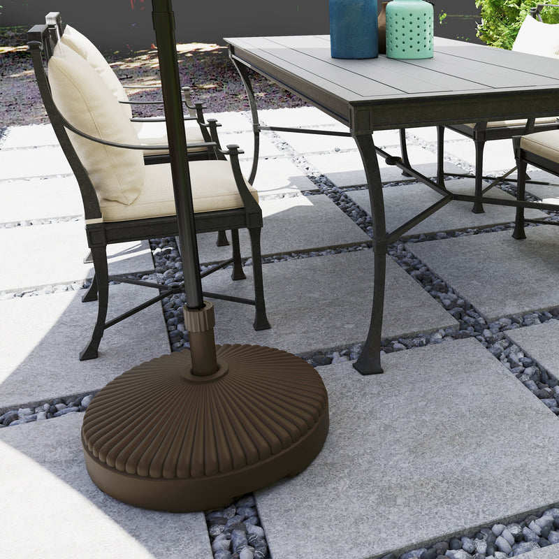 Brown 28kg Sand or 23kg Water Filled Garden Parasol Base Outdoor Umbrella Stand by Outsunny