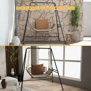 Black Metal Hammock Chair Stand Heavy Duty Frame For Egg Chairs And Porch Swings