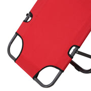 Set of 2 Folding Garden Sun Loungers with Reclining Backrest and Head Pillow Red AOSOM